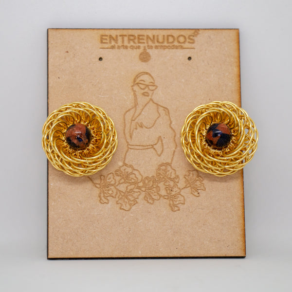 AROS ROSETAS GRANDES CON CENTRO CAFÉ