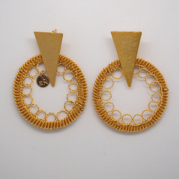 AROS LARGOS DORADOS -GUIRNALDAS TEJIDAS